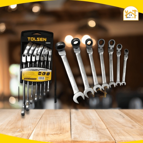 Bộ 7 chìa khóa vòng miệng lắc léo tự động Tolsen 15259 - Hàng chính hãng.