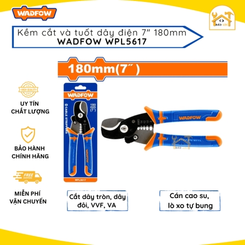 Kìm tuốt cắt dây điện, sợi quang đa năng WADFOW WPL5617 7inch kềm thép Cr-V siêu bền chắc