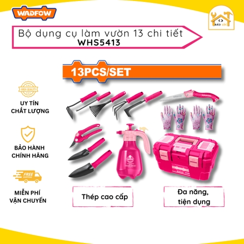 Bộ dụng cụ làm vườn (màu hồng) 13 chi tiết Wadfow WHS5413 - Hàng chính hãng.