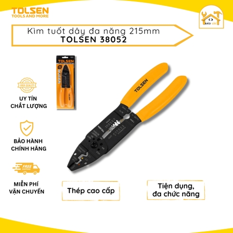 Kìm tuốt dây đa năng, bấm cos 215mm Tolsen 38052 - Hàng chính hãng.