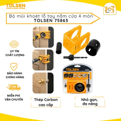 Bộ mũi khoét lỗ tay nắm cửa 4 món Tolsen 75863 - Hàng chính hãng