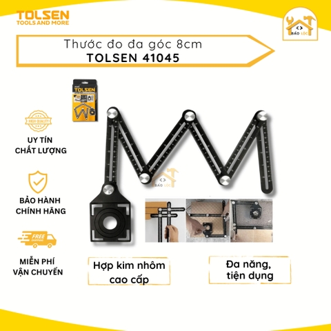 Thước định vị lỗ khoan - cắt ốp lát gạch (6 gốc gấp) Tolsen 41045 - Hàng chính hãng.