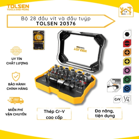 Bộ vít và tuýp 28 chi tiết Tolsen 20376 - Hàng chính hãng.
