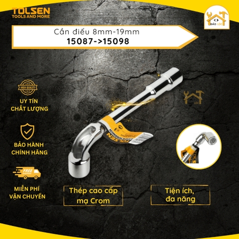 Cần điếu chữ L mở bulong, ốc vit 8mm-19mm Tolsen 15087-15098 - Hàng chính hãng.