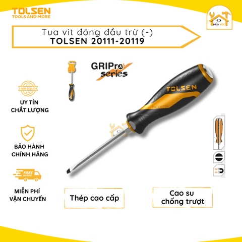 Tua vít đóng đầu dẹp, đầu trừ 5.5 - 10mm Tolsen 20111-20119 - Hàng chính hãng.