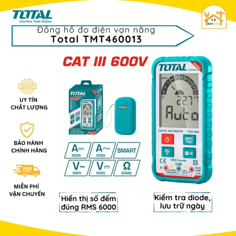 Đồng hồ đo điện màn hình rộng TOTAL TMT460013 - Hàng chính hãng.