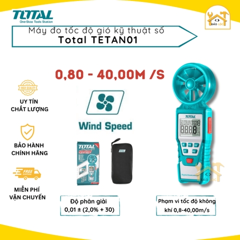 Máy đo tốc độ gió kỹ thuật số TOTAL TETAN01 - Hàng chính hãng