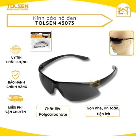 Kính bảo hộ lao động đen TOLSEN 45073 - Hàng chính hãng.
