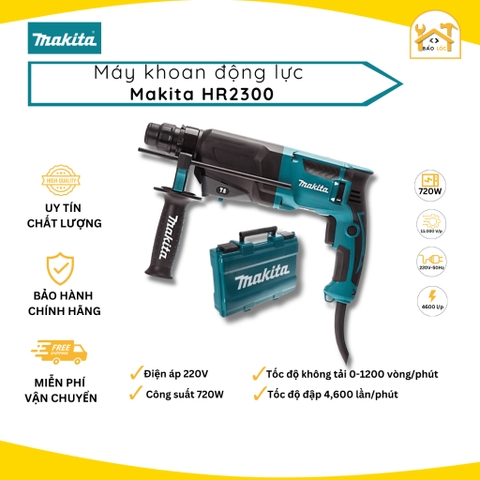 Máy khoan động lực Makita HR2300 công suất 720W đuôi gài SDS-Plus - Hàng chính hãng.