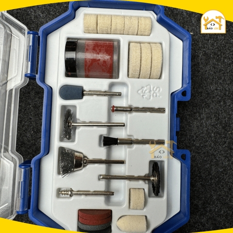 Bộ 22 món phụ kiện mài mini WADFOW WRR6022, đĩa mài long cừu cán 3, bàn chải mài, đĩa cắt, sáp đánh bóng. bàn chải nylon