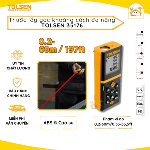 Thước đo khoảng cách 60m Tolsen Laser Distance Meter 35176 - Hàng chính hãng.