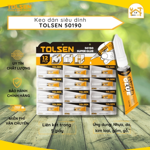 Keo siêu dính Tolsen 50190, dán nhựa, da, kim loại, gốm sứ và gỗ - Hàng chính hãng