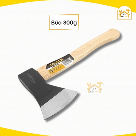 Búa rìu cán gỗ 600g, 800g, 1000g, 1250g - TOLSEN (25253, 25254, 25255, 25256) thép Carbon, bổ củi, chặt cây