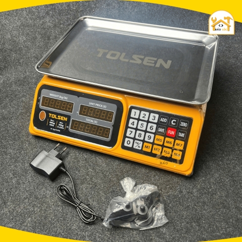 Cân điện tử 40kg TOLSEN 35197 phê duyệt CE - Hàng chính hãng.