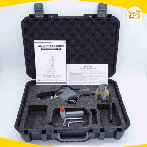 Kéo cắt ống nhựa pin HUKAN HM21-G2WPS5440BL 40mm, Động cơ Không chổi than, Công suất 650W - Hàng chính hãng.
