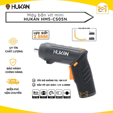 Máy vặn vít mini, vít gập HUKAN HM5-CS05N, Lực siết 2.5Nm, Đầu lục giác 6.35, Tốc độ 180v/p