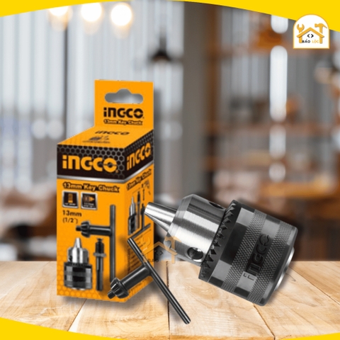 Đầu khoan có răng 13mm KC1301 Ingco, Đầu máy khoan khả năng khoan 1.5-13mm, kích thước kết nối 1/2