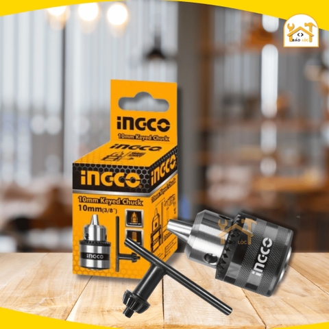 Đầu máy khoan không răng 10mm Key Chuck KC1002W, đầu máy khoan khả năng khoan 1.5-10mm, không răng cưa b12, kèm 1 khóa v