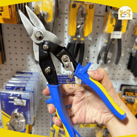 Kéo cắt tôn, cắt thạch cao thép Cr-Mo 250mm, 10inch King Blue KCT-250 - Hàng chính hãng