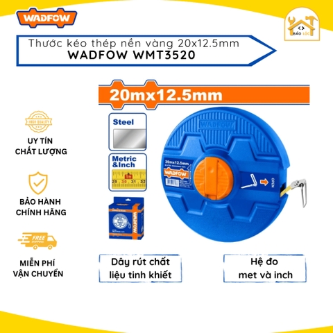 Thước cuộn thép 20mx12.5mm hệ inch và mét  Wadfow WMT3520