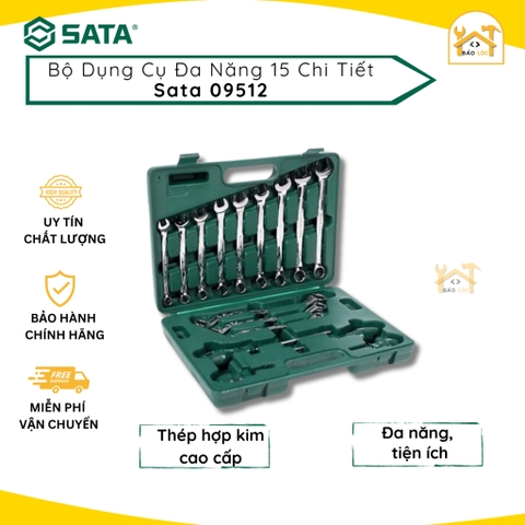 Bộ Dụng Cụ Đa Năng, Bộ Cờ lê 15 Chi Tiết Sata 09512 - Hàng chính hãng.