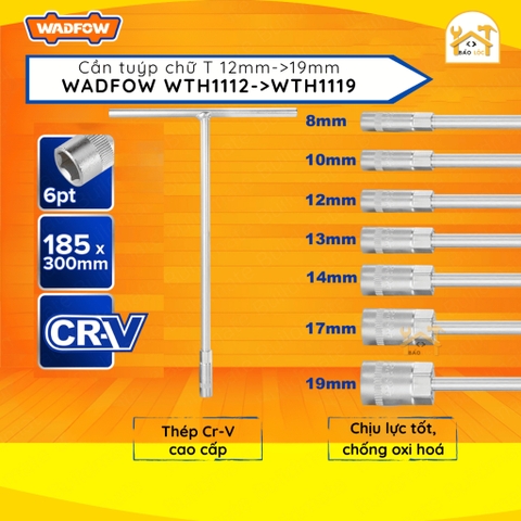 Tay vặn chữ T đầu lục giác 12mm-19mm Wadfow WTH1112-WTH1119 - Hàng chính hãng.