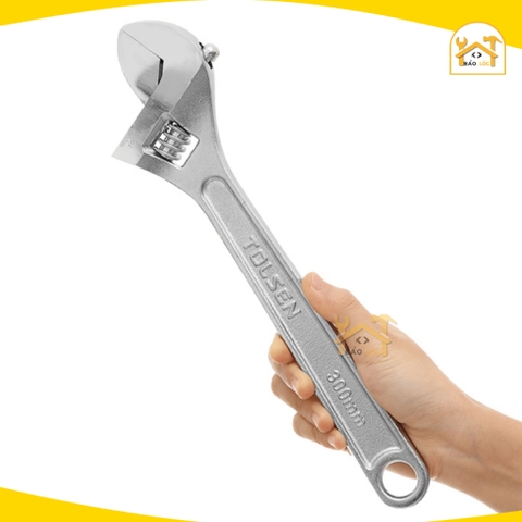 Mỏ lết cán trơn 300mm 12inch Tolsen 15004 , Chất liệu thép mạ Crom - Hàng chính