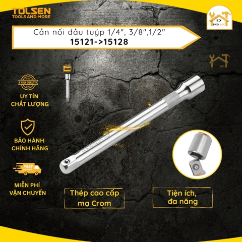 Cần nối dài TOLSEN, Cần nối tuýp , Đầu nối 1/4 inch, 3/8 inch, 1/2 inch 125mm Tolsen 15121 - 15122 - 15123 - 15124 - 151