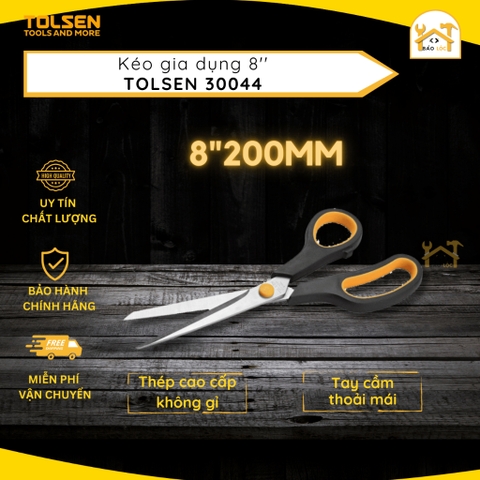 Kéo gia dụng, cắt vải 8 inch 200mm Tolsen 30044 - Hàng chính hãng.