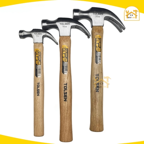 Búa nhổ đinh sừng dê cán gỗ 225g 450g 650g - TOLSEN (25148, 25150, 25032) ,búa nhổ đinh, chống trượt
