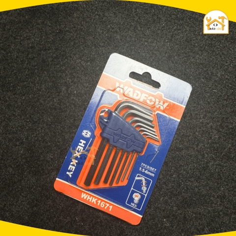 Bộ 7 chìa lục giác Wadfow WHK1671 kích thước 1.5mm - 6mm tay vặn ngắn thép carbon mạ chrome xử lý nhiệt - Hàng chính hãn