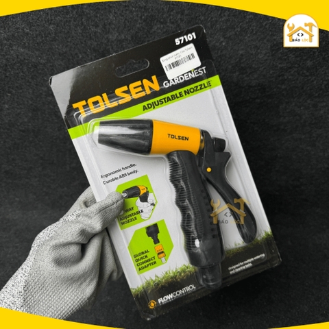 Vòi phun nước 1 tia TOLSEN 3 chế độ phun, nhựa ABS cao cấp, vòi xịt rửa xe, tưới cây, làm vườn 57101 - Hàng chính hãng.