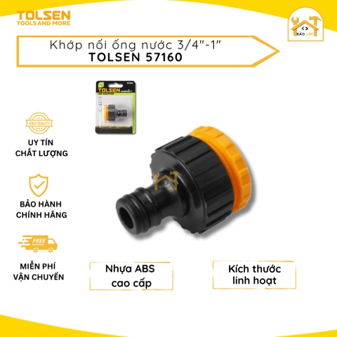 Đầu chuyển ống nước 3/4 inch - 1 inch, nhựa ABS TOlsen 57160 - Hàng chính hãng.