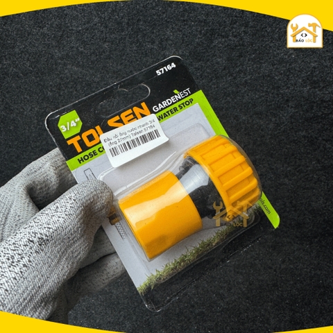 Phụ kiện ống nước tưới cây Tolsen 57164 3/4 inch, chất liệu nhựa ABS cao cấp (có van khoá nước)  - Hàng chính hãng.