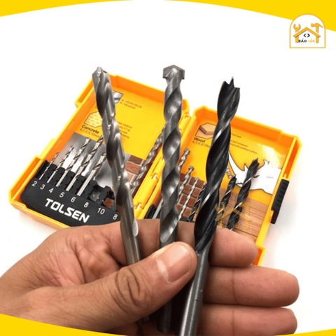 Bộ 16 mũi khoan đa năng TOLSEN 75628, hợp kim thép cứng chắc, khoan thép, gỗ, đá hoa cương, bê tông