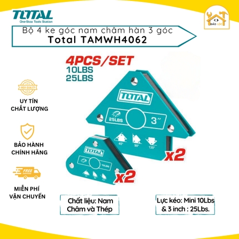 Bộ 4 ke góc nam châm hàn 3 góc Total TAMWH4062 - Hàng chính hãng.