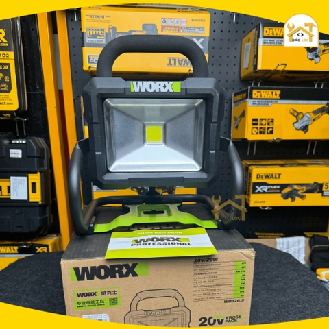 Thân đèn Led công trình dùng pin 20V Worx WU026.9 (Chưa kèm pin + sạc) - Hàng chính hãng.