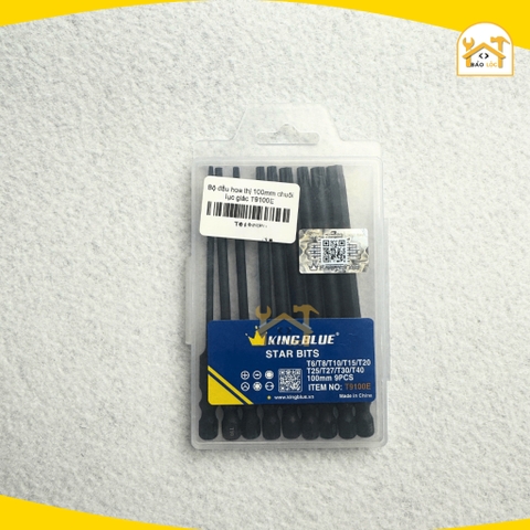 Bộ Lục Giác Hoa Thị KingBlue T9100E 100mm | Thép S2, Chuôi Lục Giác 6.35mm - Hàng chính hãng.