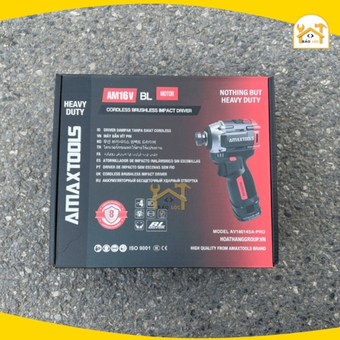 Máy chuyên vít có búa dùng pin 16v Amaxtools AV18014SA-PRO ( Combo 2 pin, 1 sạc ) - Hàng chính hãng.