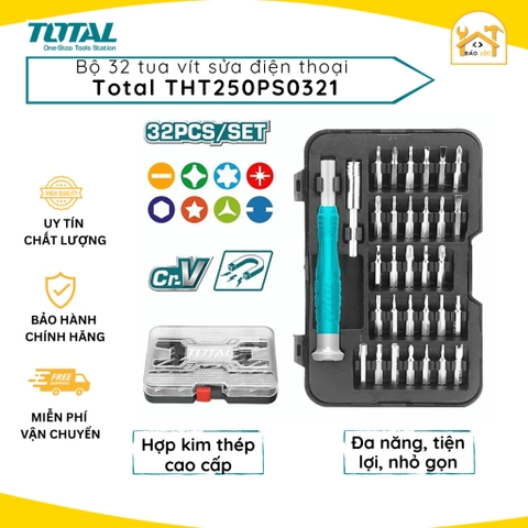Bộ 32 tua vít sữa điện thoại TOTAL THT250PS0321
