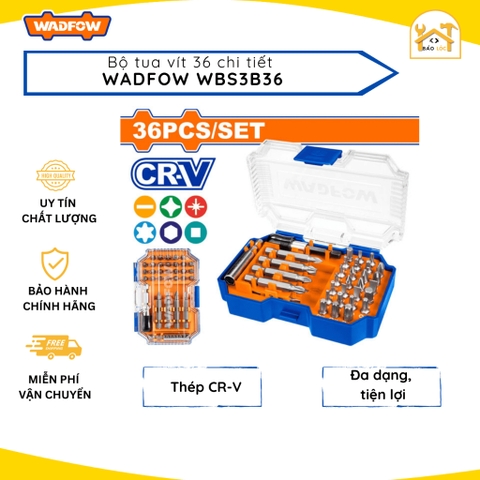 Bộ 36 mũi bắt vít đa năng Wadfow WBS3B36, Thép Cr-V cao cấp - Hàng chính hãng.