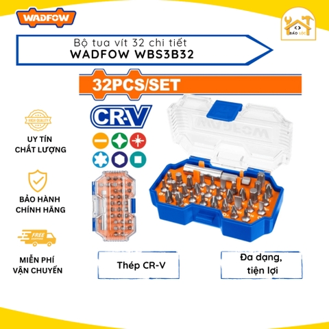 Bộ 32 mũi bắt vít đa năng Wadfow WBS3B32, Thép Cr-V cao cấp - Hàng chính hãng.