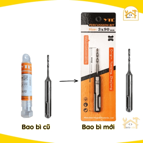 Mũi khoan 3ly YTL chuôi SDS – Mũi khoan bê tông 3mm không tắc kê - Hàng chính hãng