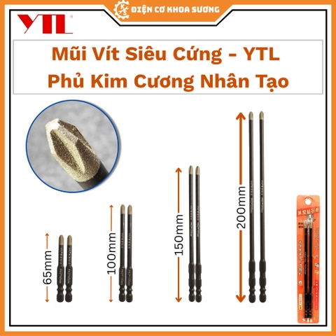 Mũi vít YTL phủ kim cương nhân tạo 62HRC chống trượt, bền bỉ, cứng - Hàng chính hãng
