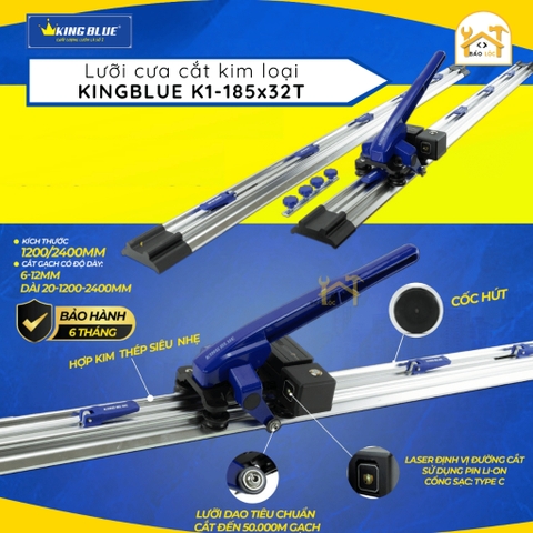 Bàn cắt gạch cao cấp Kingblue CGS- 2400, Kích thước 1200/2400mm, Cắt gạch có độ dày: 6-12mm - Hàng chính hãng.