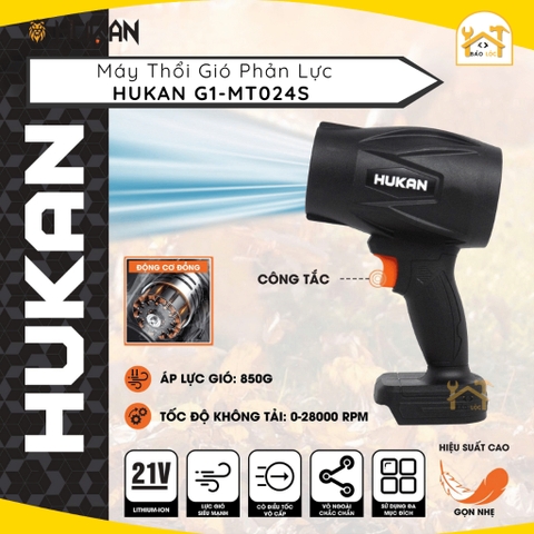 Máy Thổi Gió Phản Lực HUKAN G1-MT024S, Áp Lực Gió 850g, Tốc Độ Cao 28.000v/p - Đông Cơ Chổi Than