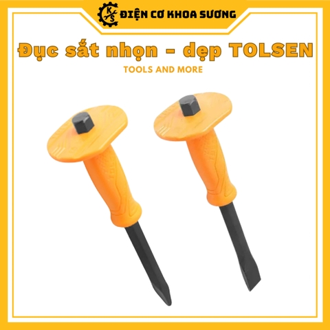 Đục sắt nhọn - đục sắt dẹp có tay cầm Tolsen 25083, 25084, 25087, 25088 - Hàng chính hãng