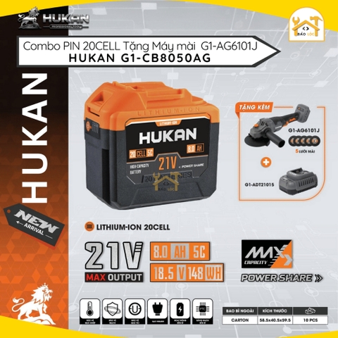 Tặng kèm thân khoan G1-MK055/ thân mài G1-AG610J Combo phụ kiện sạc 15 cell G1-CB8050MK/G1-CB8050AG