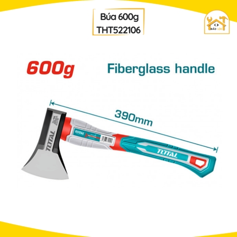 Búa rìu 600g,800g,1000g,1250g Total THAX061600,THAX061800,THAX0611000,THAX061250 Thép carbon, Búa bửa củi.