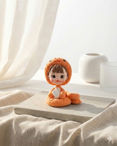 Chibi em bé Rắn màu cam